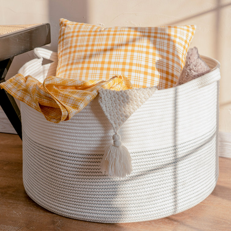 Rosecliff Heights Xxxlarge Cotton Rope Fabric Basket Wayfair